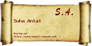 Suha Antal névjegykártya